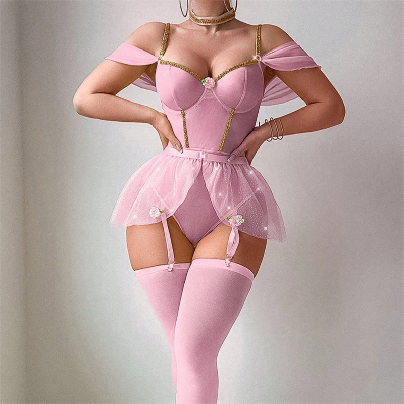 Fishnet Stocking Women - Shiny Bodysuit Lingerie Set Women Wet