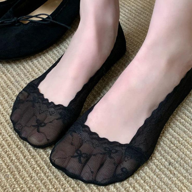 Bow Lace Trim Boat Socks for W - Invisibility Sock Loafer 评论和价格